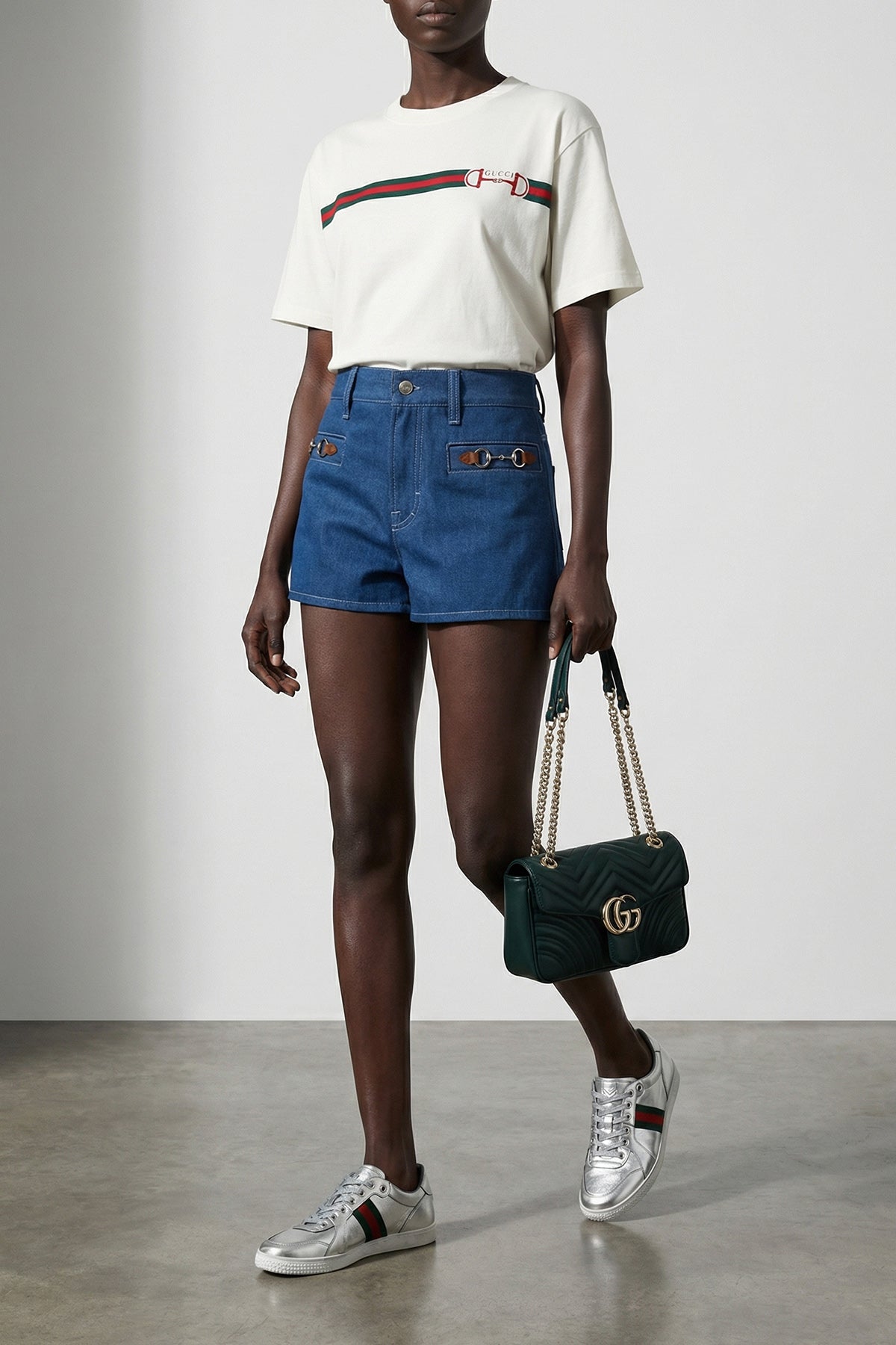 GUCCI OS gg marmont shoulder bag in chevron matelassé lambskin
