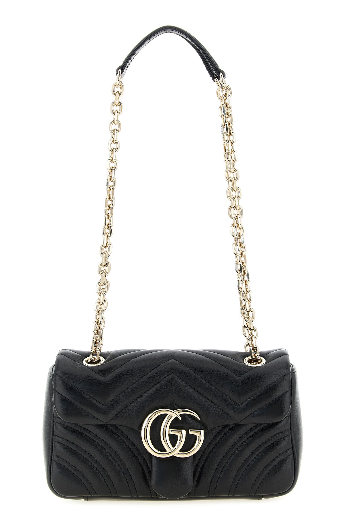 GUCCI OS small gg marmont shoulder bag in chevron matelassé lambskin