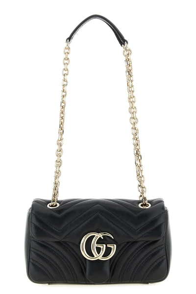 small gg marmont shoulder bag in chevron matelassé lambskin