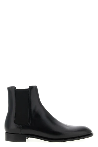 box saint laurent leather adrien ankle boots