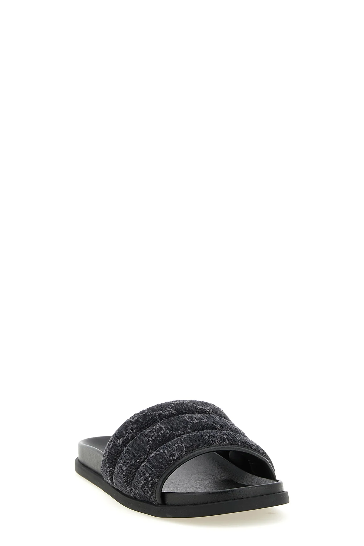 GUCCI 8 gg denim slides