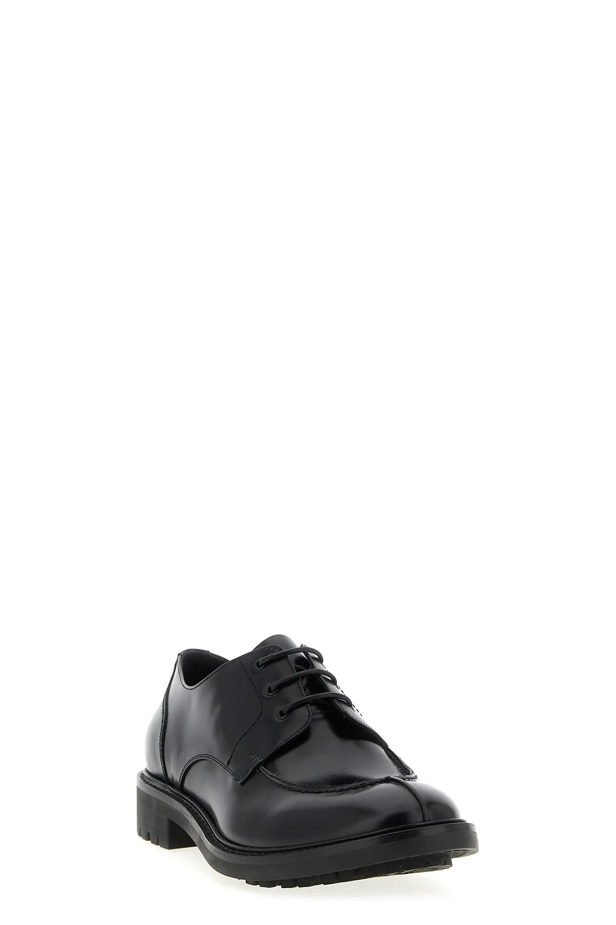 SAINT LAURENT 41 lino smooth leather lace-up shoes in derby model