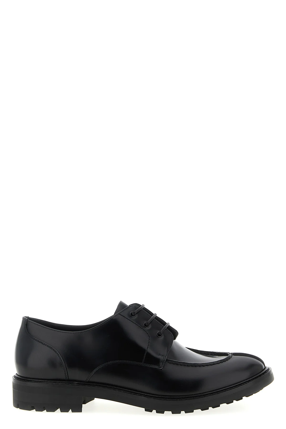 SAINT LAURENT 41 lino smooth leather lace-up shoes in derby model