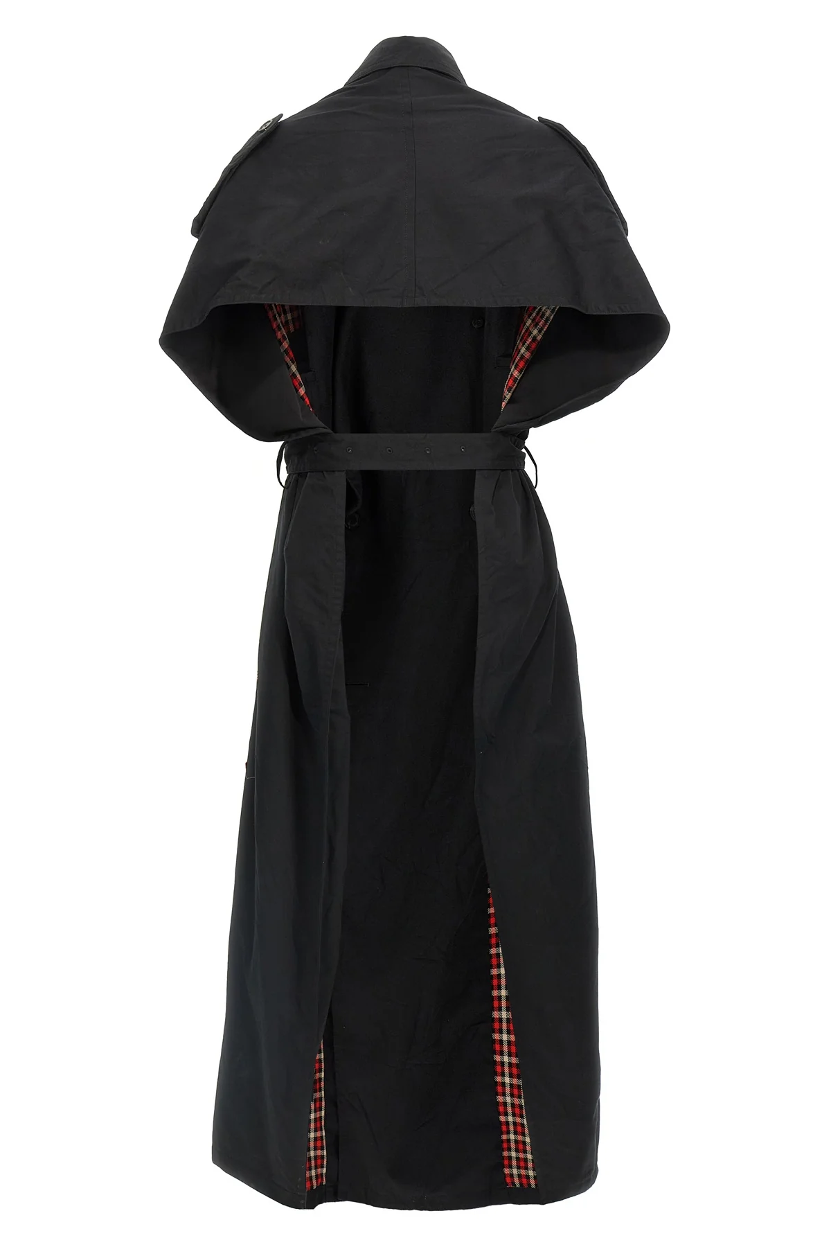 long cotton gabardine trench coat