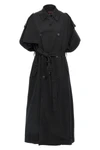 long cotton gabardine trench coat