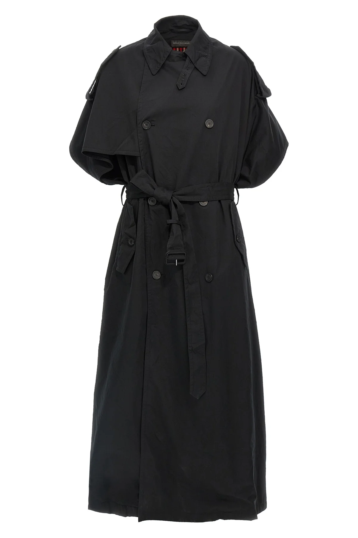 long cotton gabardine trench coat