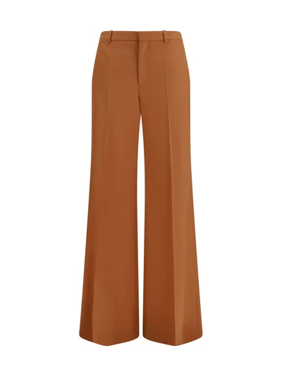 high-waisted flared cotton pants