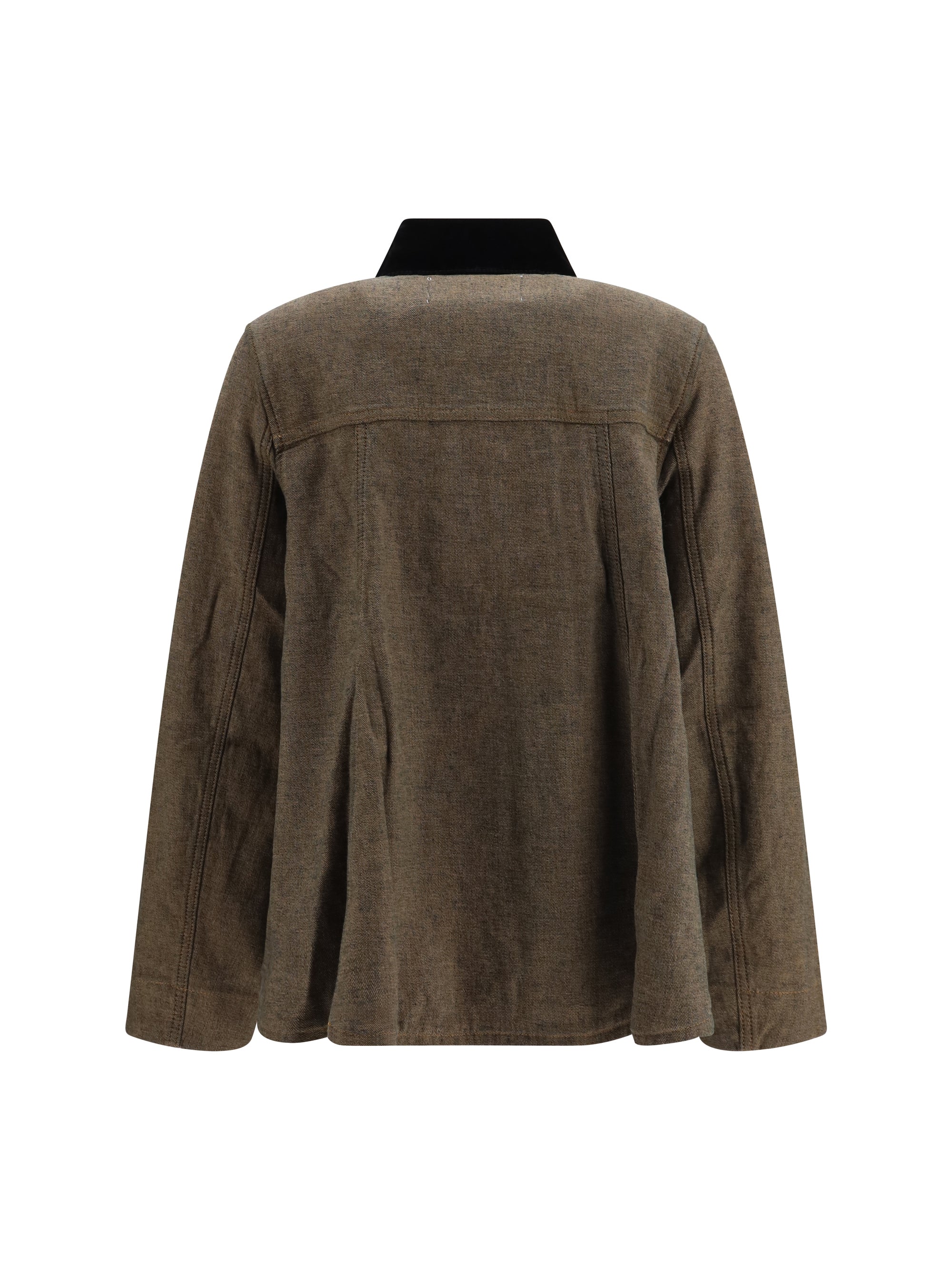 GANNI 36 neppy denim overshirt