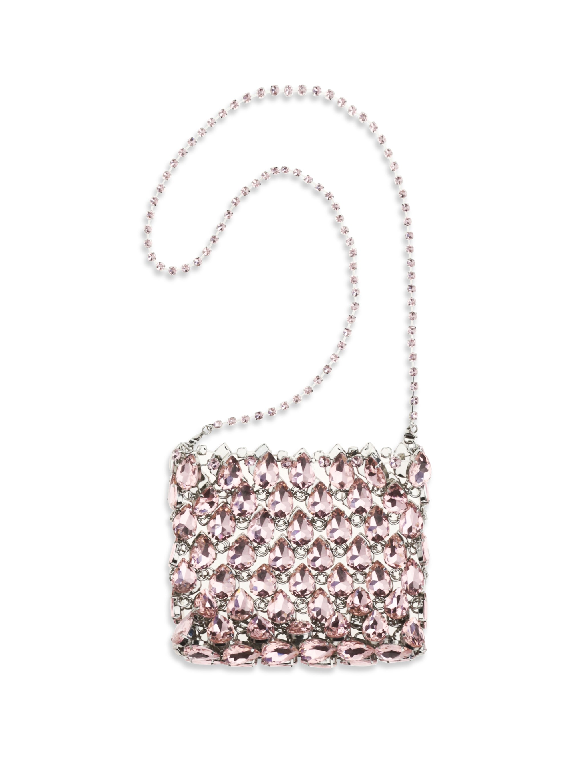 SELF-PORTRAIT OS crystal mesh pouch