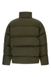 quilted and goose feather padded water-repellent canvas down jacket