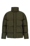 quilted and goose feather padded water-repellent canvas down jacket