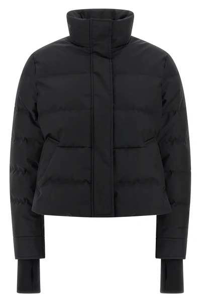 quilted and goose feather padded technical fabric down jacket