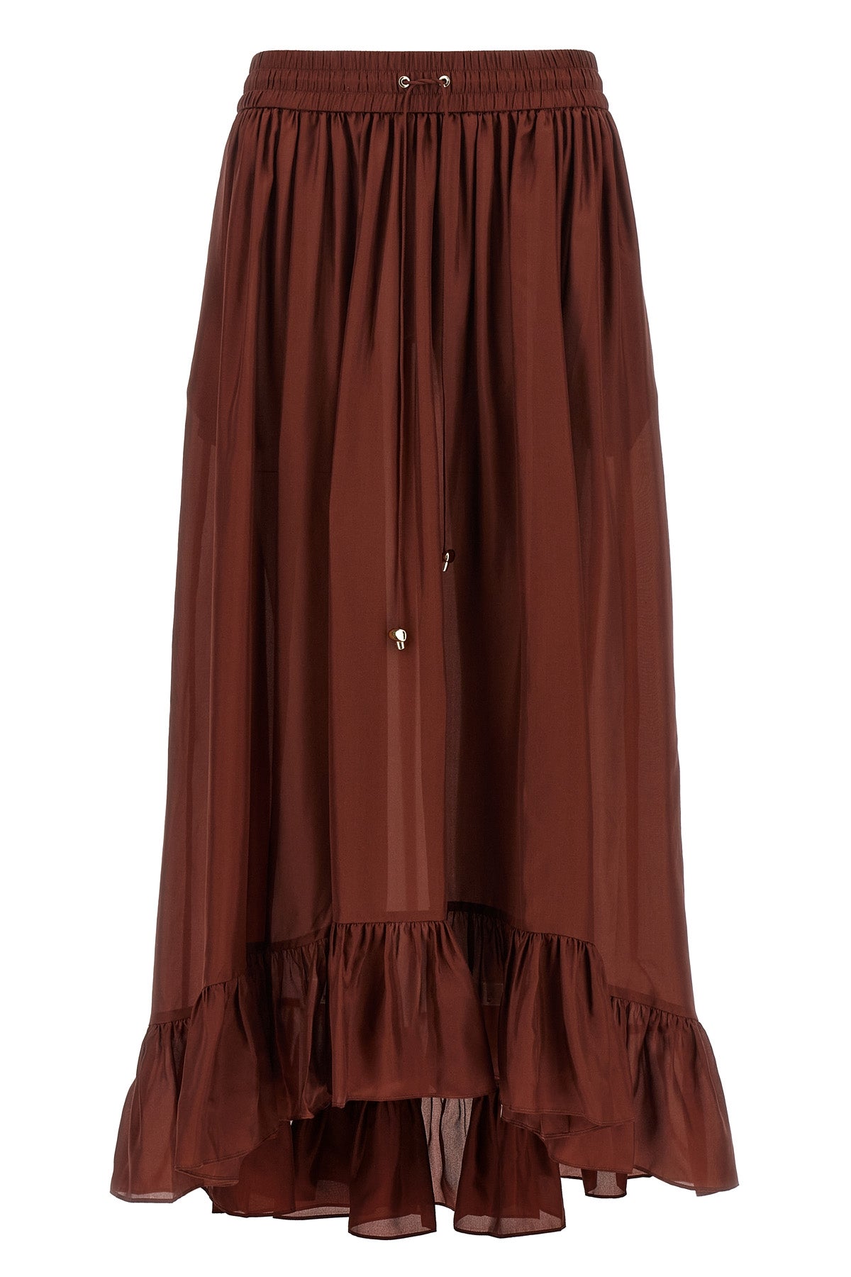 ZIMMERMANN 2 long aster skirt in silk habotai