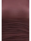 asymmetric semi-sheer midi dress