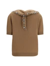 cashmere sweater with jewel scarf
