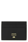 passport card holder in semi-matt textured calf leather