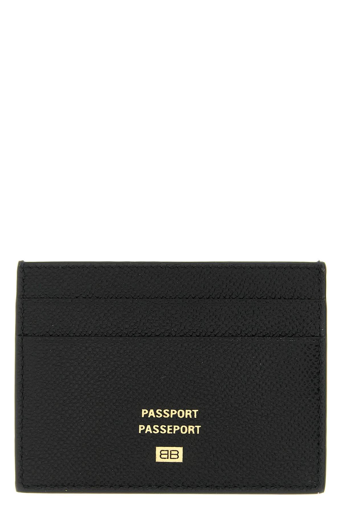passport card holder in semi-matt textured calf leather
