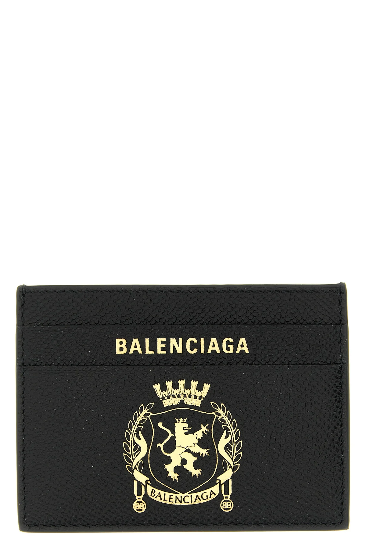 BALENCIAGA OS passport card holder in semi-matt textured calf leather