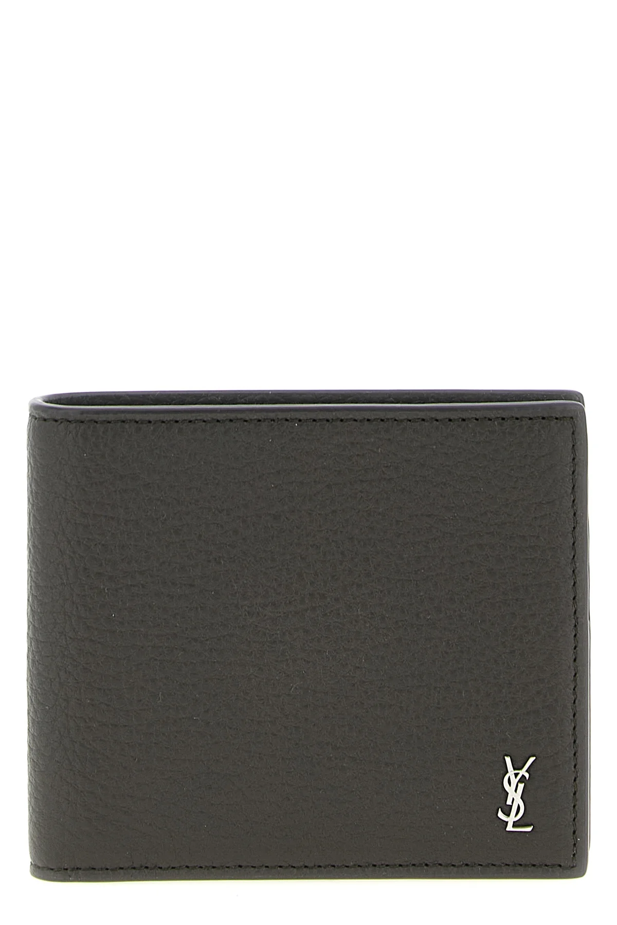 SAINT LAURENT OS east/west hammered leather wallet