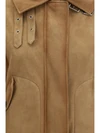 heritage detail suede aviator bomber jacket