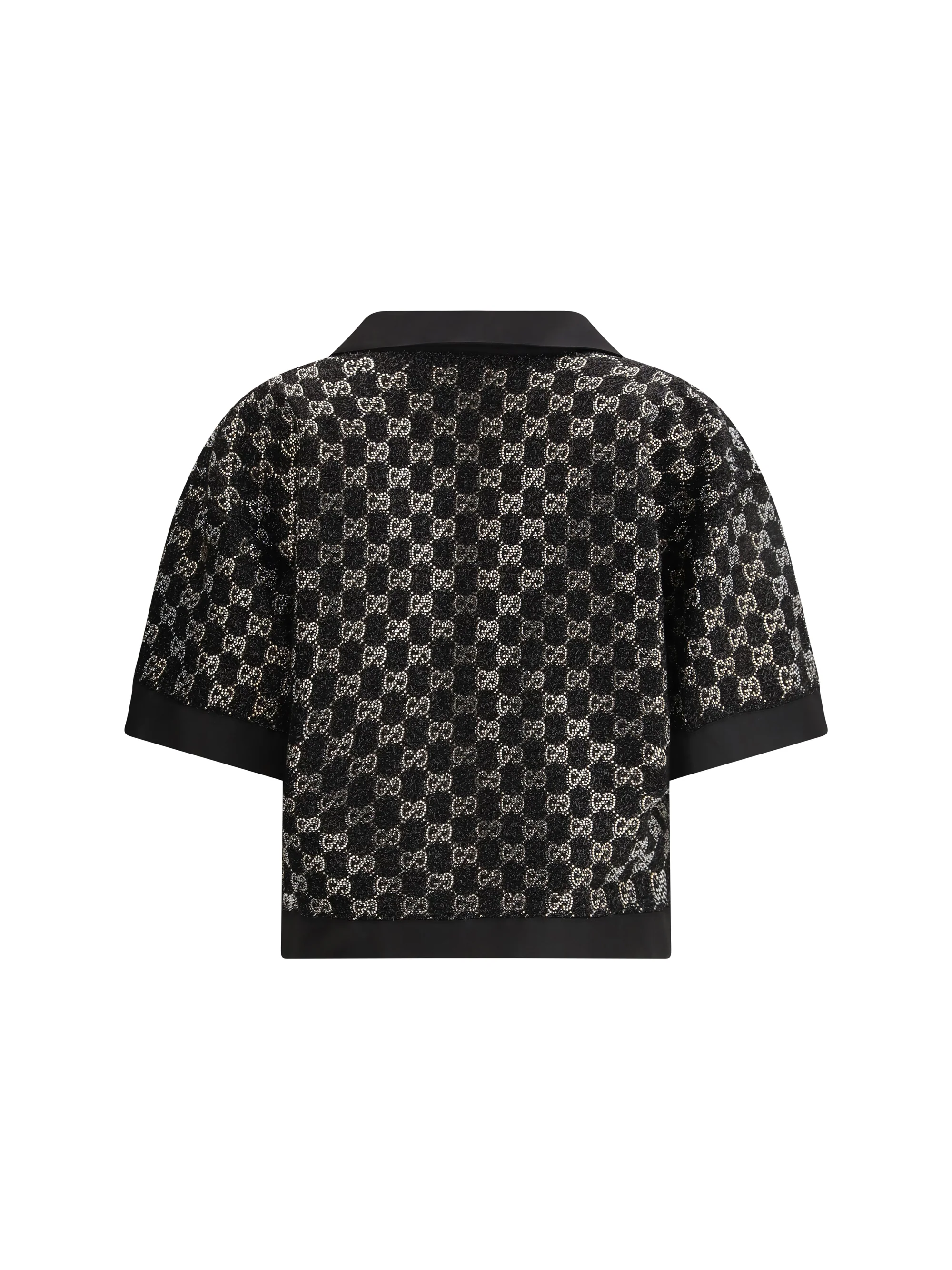 GUCCI 40 wool lamé tweed top