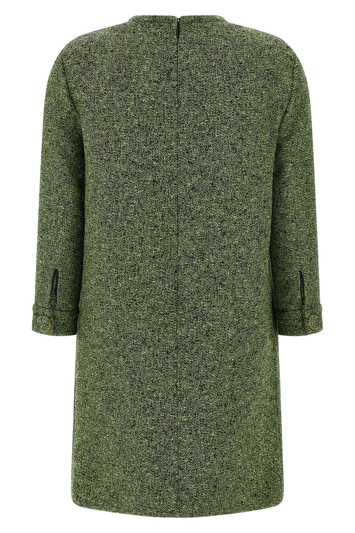 mouliné wool and cotton blend mini dress