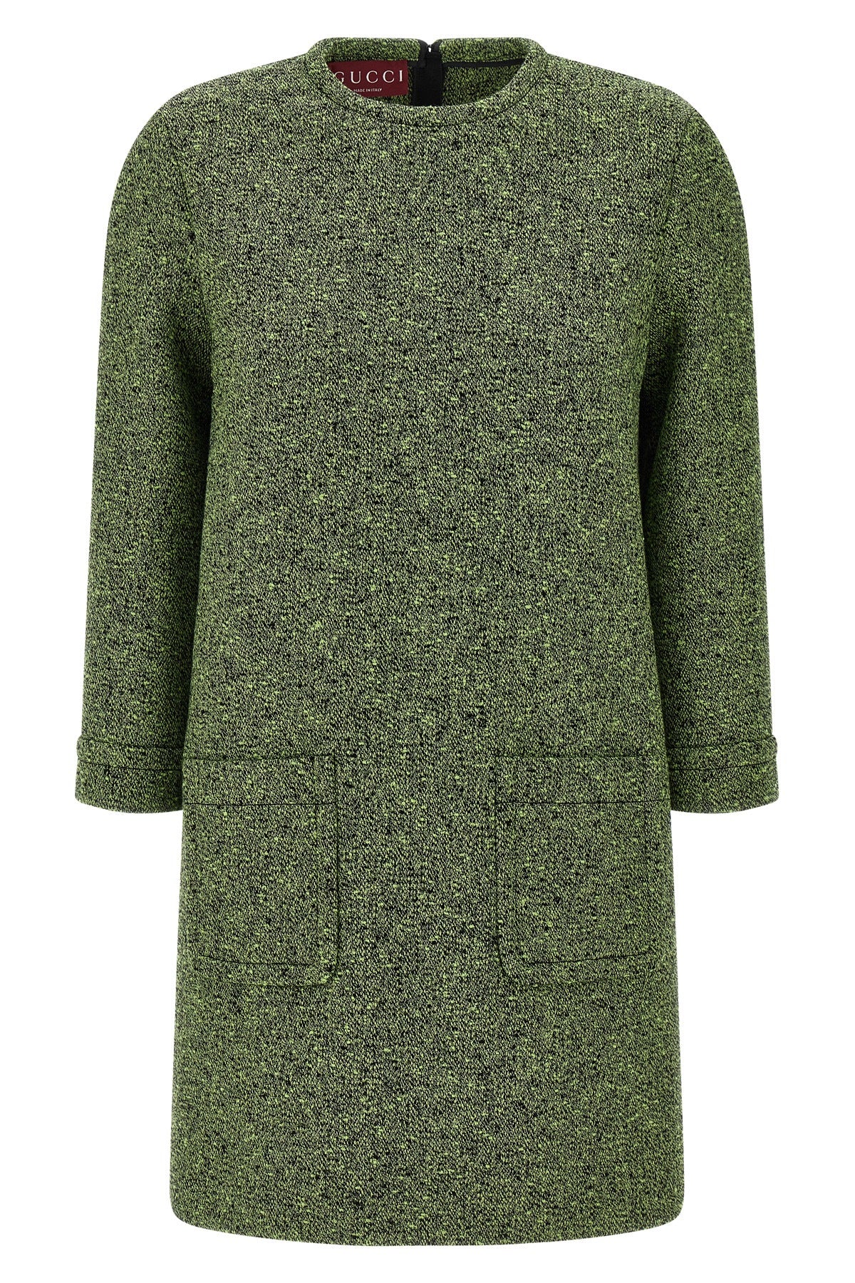 mouliné wool and cotton blend mini dress