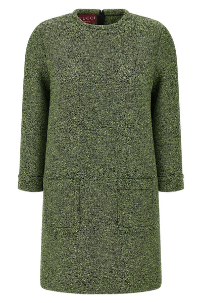 mouliné wool and cotton blend mini dress