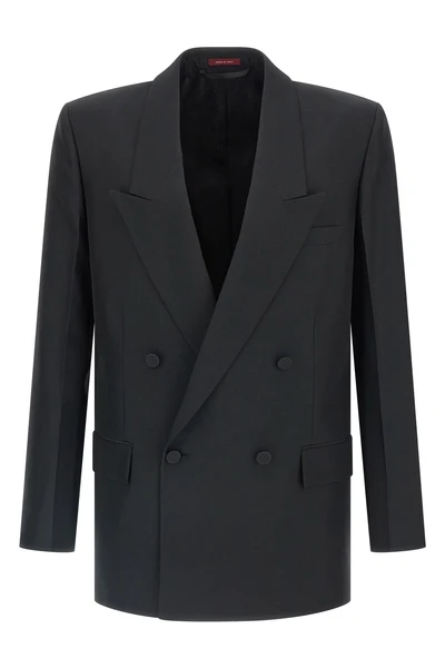 double-breasted blazer in technical panama