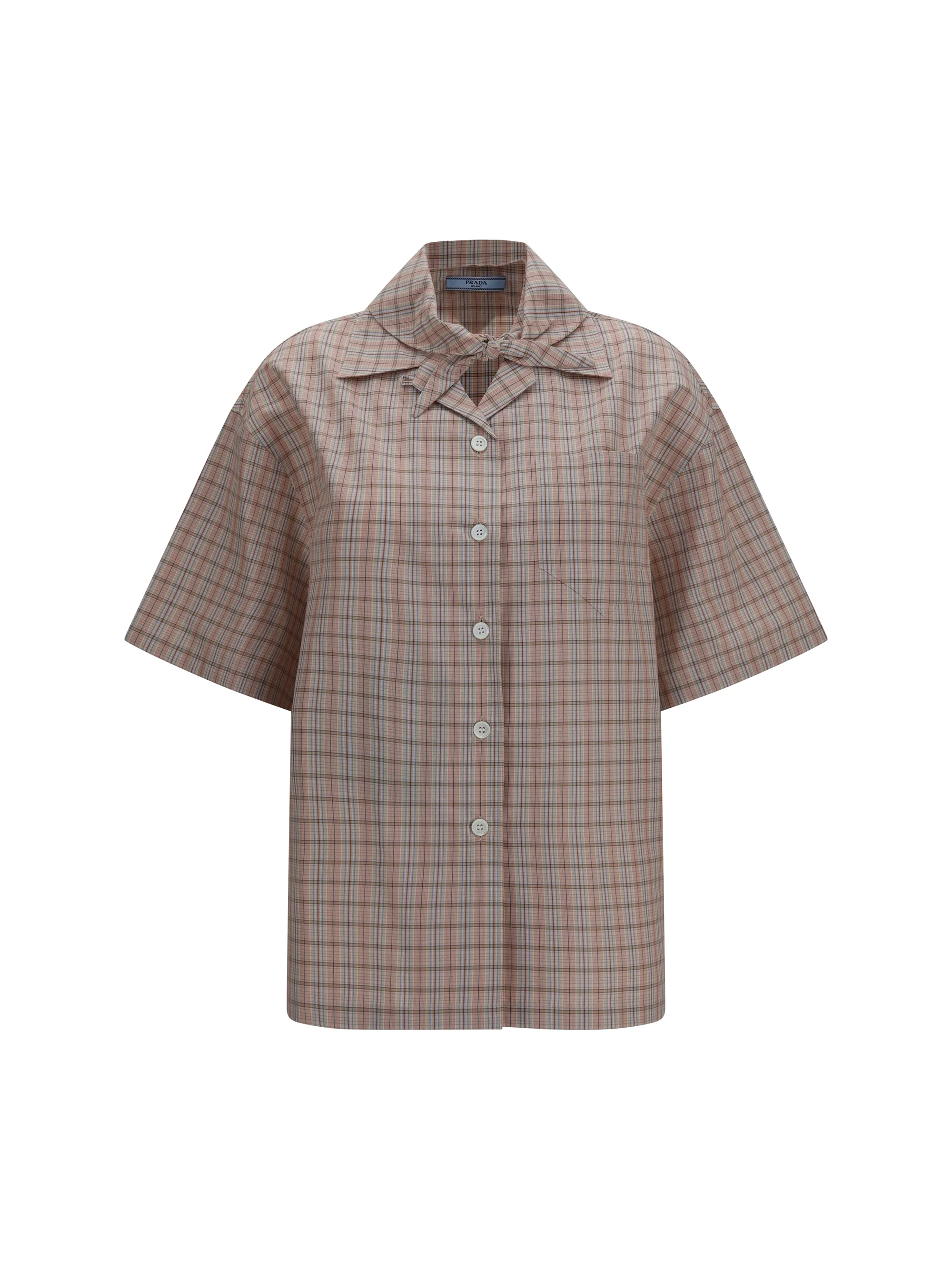 PRADA 38 short-sleeved check shirt