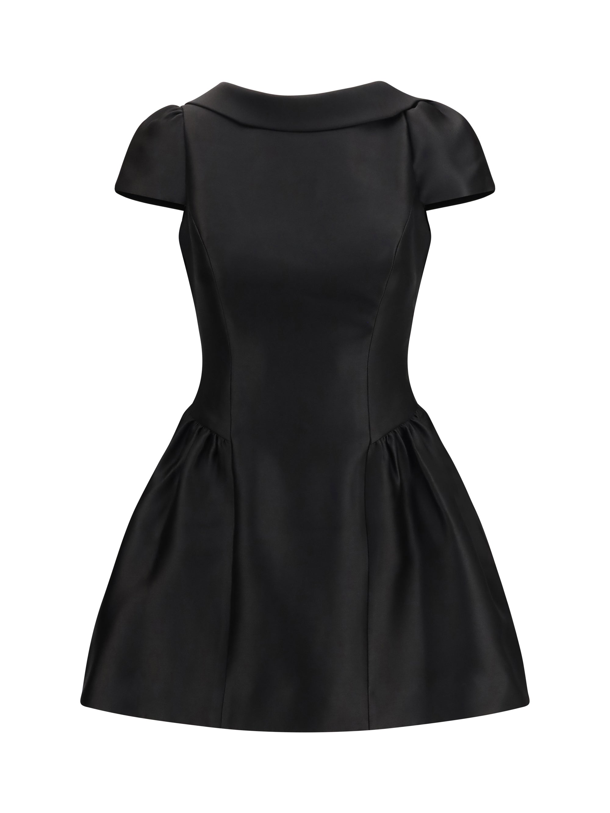 SELF-PORTRAIT 6 short taffeta dress with collar