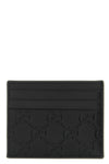 gg emblem smooth leather and smooth leather card holder