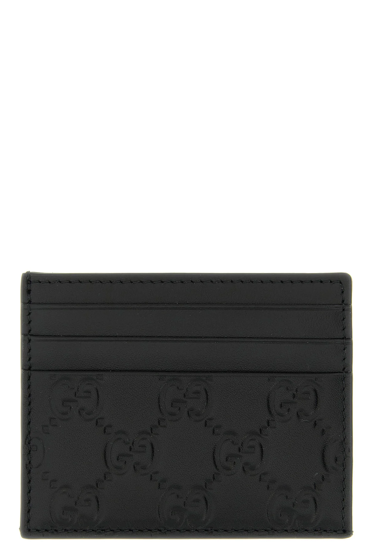 gg emblem smooth leather and smooth leather card holder