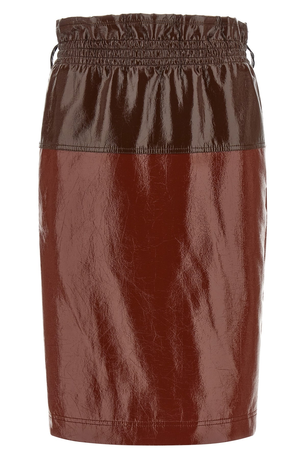 SAINT LAURENT 36 color-block cotton midi skirt