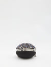 multi crystal heart clutch bag