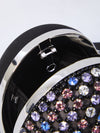 multi crystal heart clutch bag
