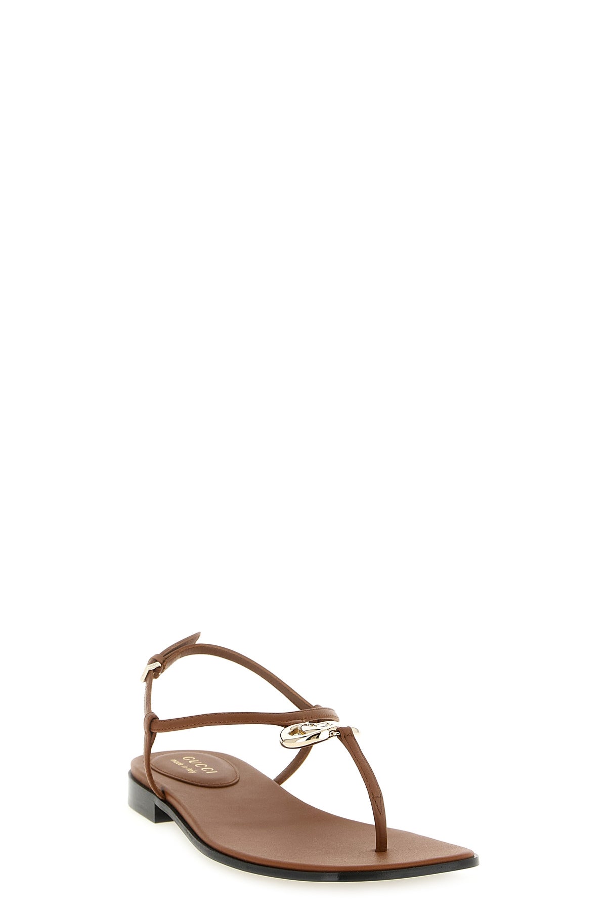 GUCCI 37 lifford smooth leather t-thong sandals
