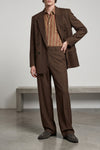 double-breasted blazer in silk satin