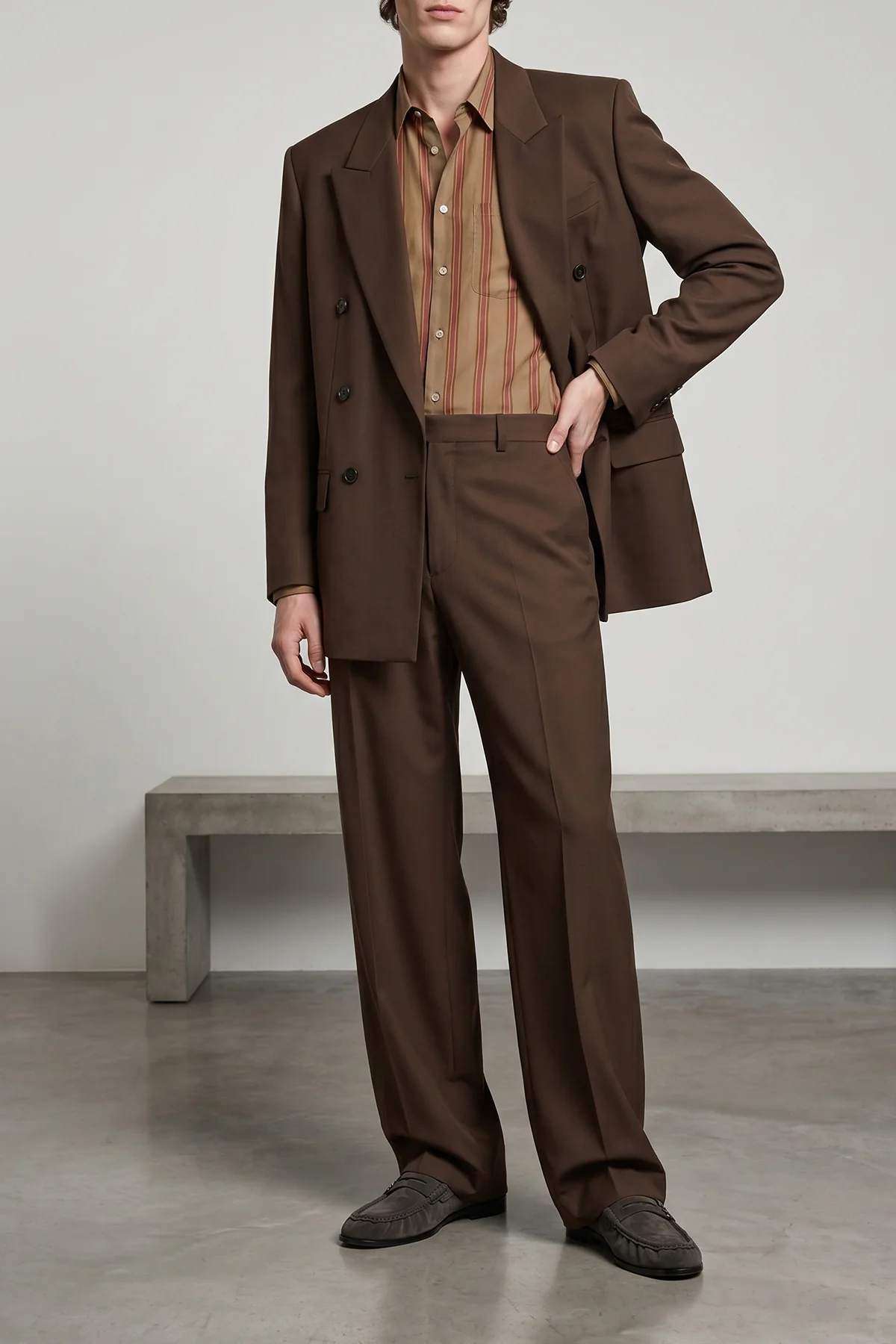 double-breasted blazer in silk satin