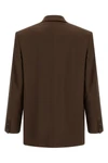 double-breasted blazer in silk satin