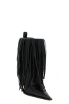 avenue fringe ankle boots in matte calf leather