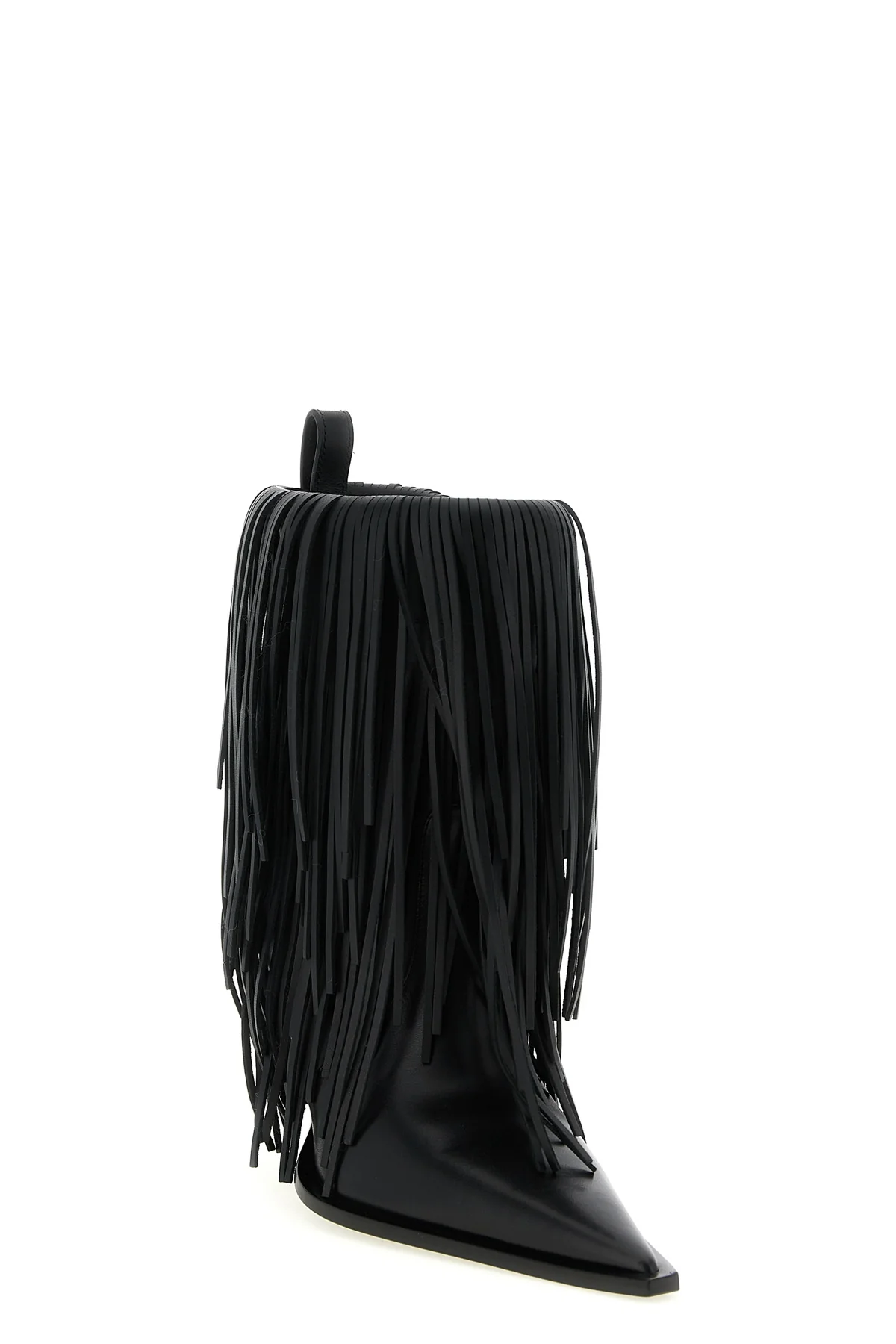avenue fringe ankle boots in matte calf leather