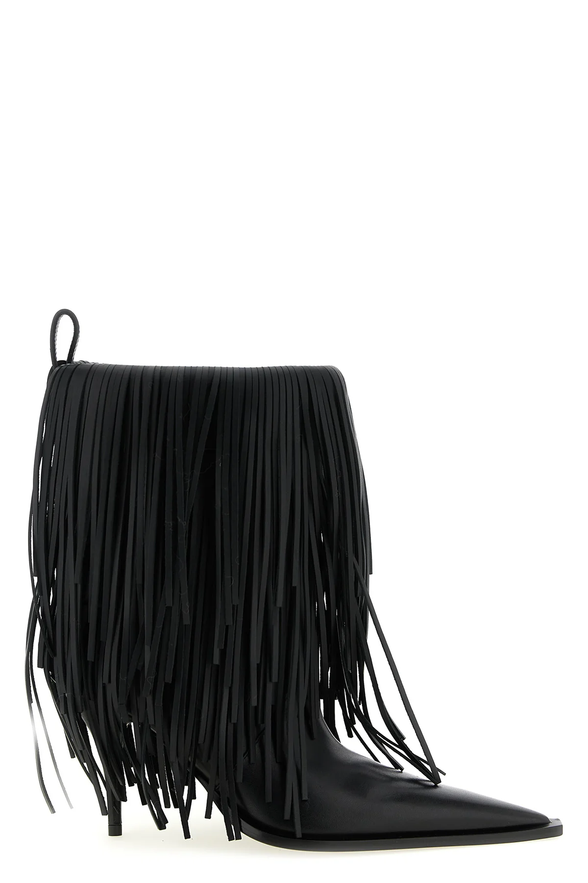 avenue fringe ankle boots in matte calf leather
