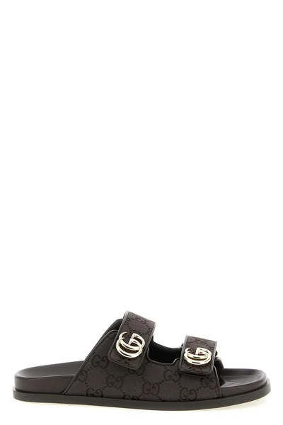 doppia g slides in gg fabric