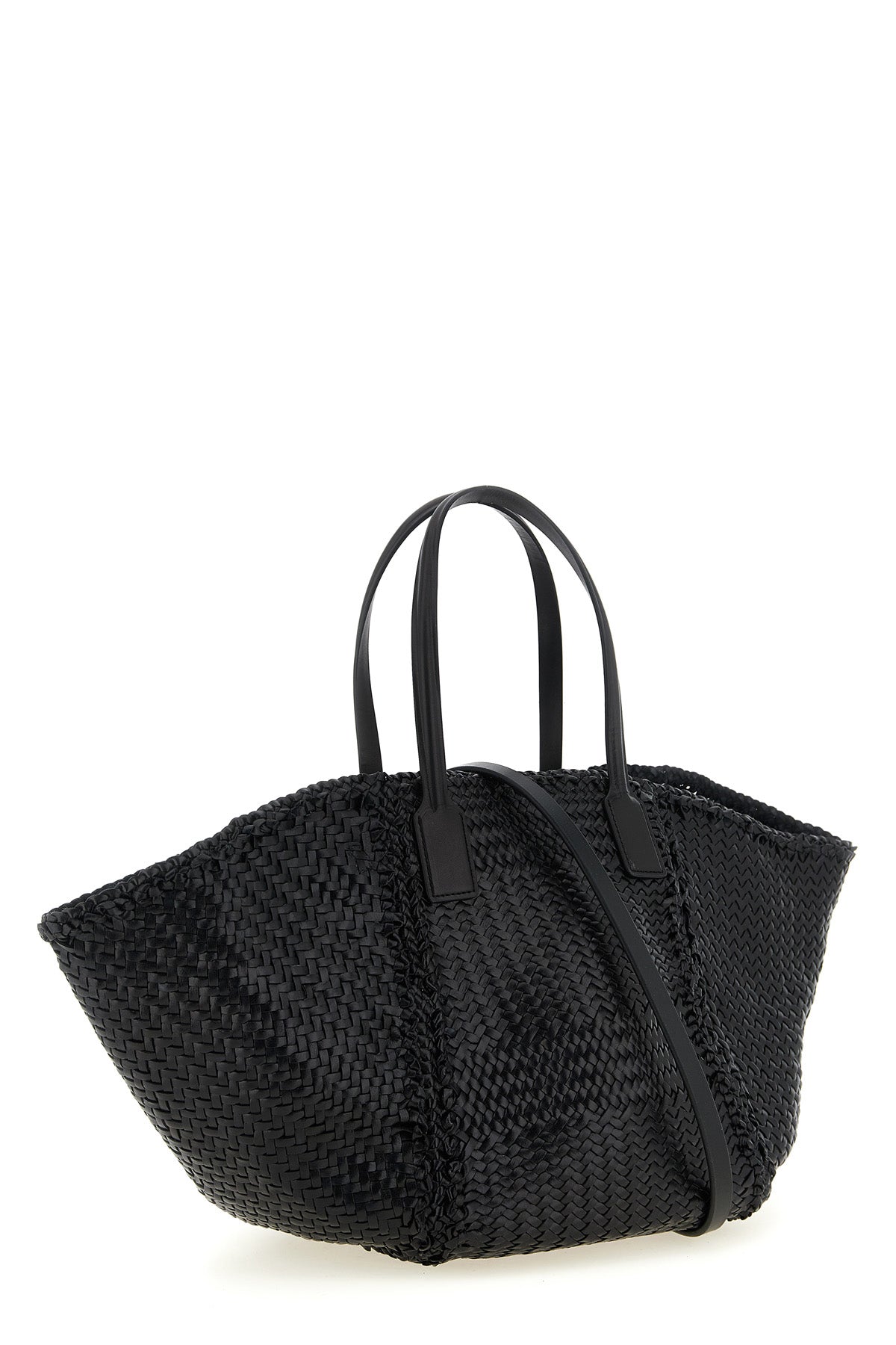 hand-woven buffalo leather teresa shopping bag