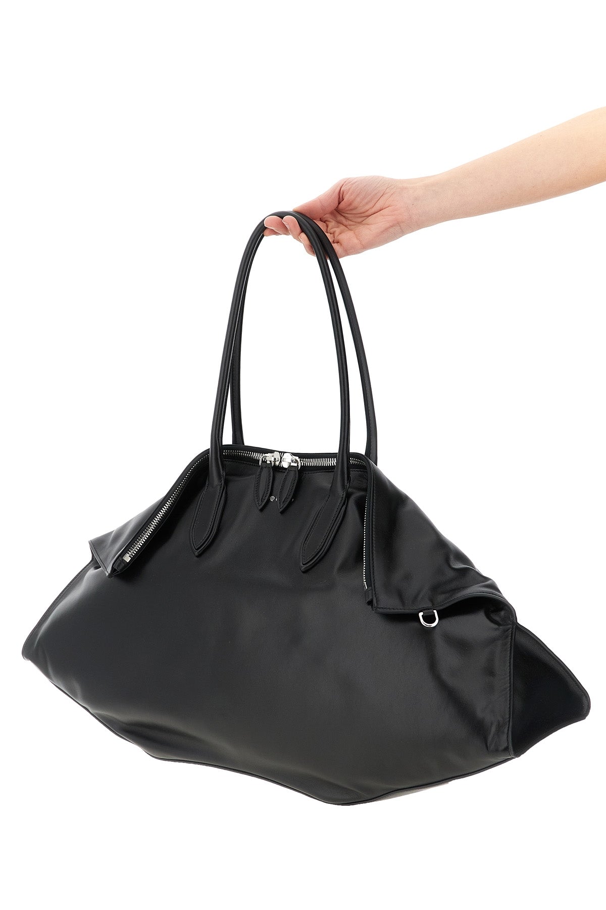 MCQUEEN OS maxi manta shoulder bag in calf leather