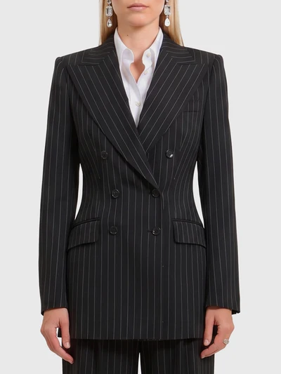 double-breasted chalk stripe jacket