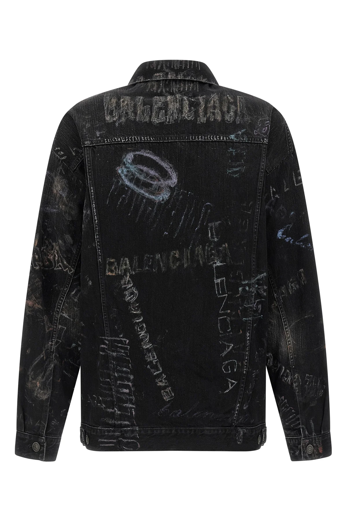 all over washed crayon cotton denim jacket oversize