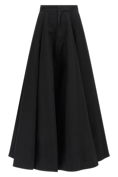 midi skirt in ripstop cotton