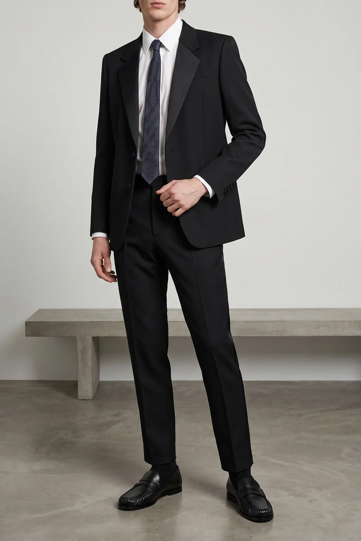 SAINT LAURENT L polka dot silk crêpe tie